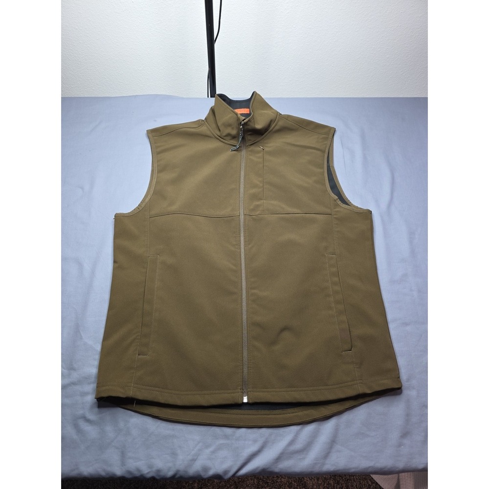 St. John's Bay‎ L Wind/Water Resistant Brown Performance Vest w Pockets 470